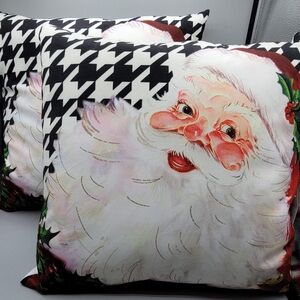 Ashland Black and White Santa Claus Pillow